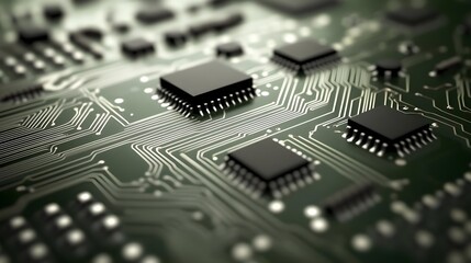 Circuit board, Microchip, Microchips, Close-up of Circuit Board with Microchips