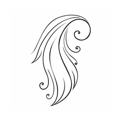 Black and White Ornate Swirl Design Element Floral Leaf Pattern