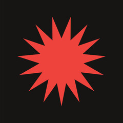 Retro red star design element vector