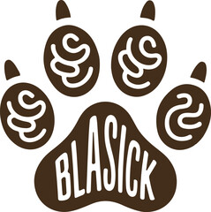 Dog or cat paw print flat icon