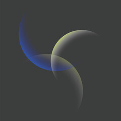 Abstract gradient crescent shapes design vector