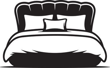 Twin Bed solid icon design on a white background. This black flat icon