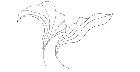 Whale tail contour illustration in minimal one line style hand drawn marine sketch vector