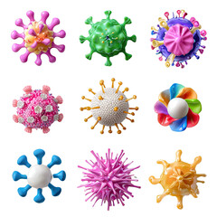 Colorful and Abstract Representation of Viral Structures and Cells