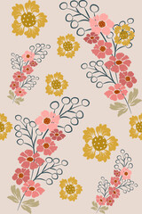 Ikat seamless floral pattern , Motif ethnic floral seamless textil, embroidery, print striped ornament floral, pattern, design for wrapping, silk, scarf, background, text