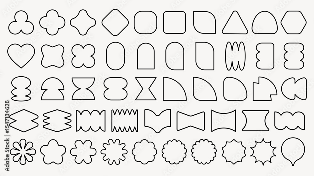 Poster vectors. collection of abstract shapes in various forms. geometric shapes include circles, squares, 
