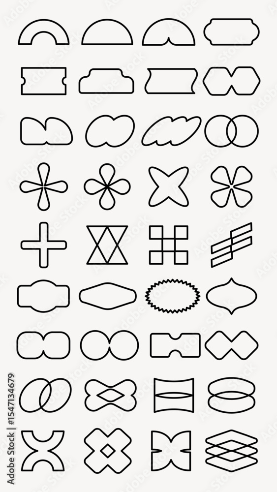 Poster vectors. collection of abstract shapes in various forms. geometric shapes include circles, squares, 