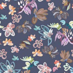 Watercolor seamless floral pattern multi colour  flowers design new creation art design digital creators art design light purple background flower stock design 