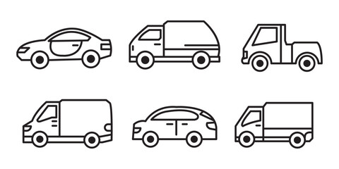 Fototapeta premium Car vehicle solid icons collection. Containing car dealer, keyless, garage, electrical vehicle etc icons. For website marketing design, logo, app, template, ui, etc. Vector illustration. Automobile