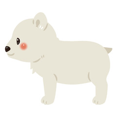 シロクマの横向きイラスト