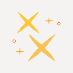 Obraz premium Three yellow star shapes vector