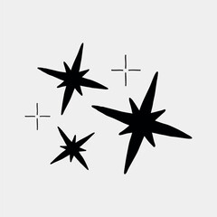 Obraz premium Minimalist star sparkle illustration vector