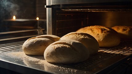 Timelapse of Bread Dough Rising in a Warm Oven with Gentle, Soft Lighting