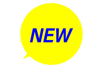 NEW - NEW word in round speech bubble