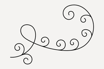 Elegant swirling decorative design, hand drawn vector