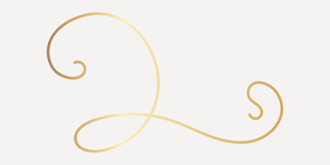 Elegant gold swirl design, hand drawn vector