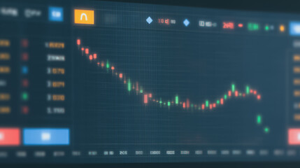 Stock Market Graph: A modern digital display presents a dynamic stock market graph with real-time data, the fluctuating line charting the ups and downs of market trends.