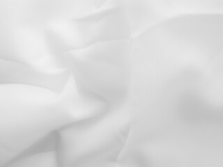 White wavy fabric texture. Wrinkled cloth background