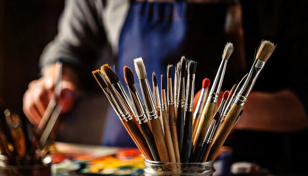 There is an artist who is working on their art