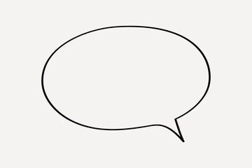 Blank speech bubble outline illustration.