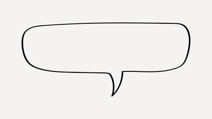 Blank speech bubble outline illustration.