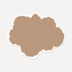 Abstract brown cloud shape with white outline on a light background, element vector