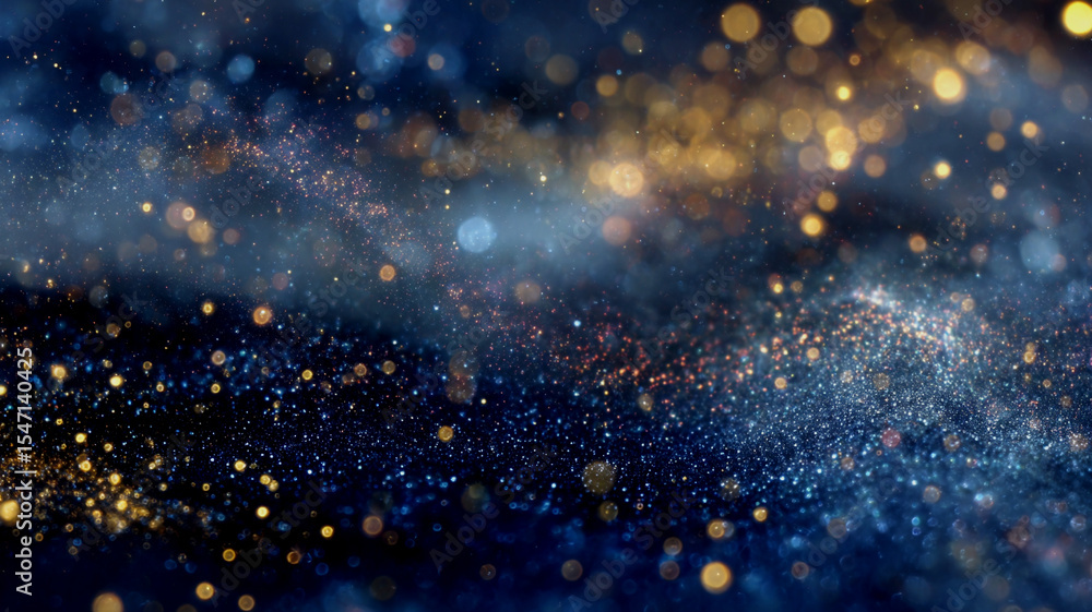 Wall mural abstract cosmic background with glowing bokeh creating a shimmering and starry effect for designers.