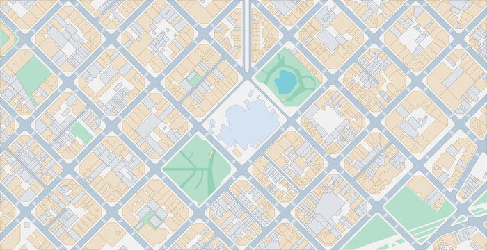 Layered editable vector illustration outline of detailed streets of Barcelona,Spain.