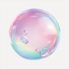 Colorful iridescent soap bubble art vector