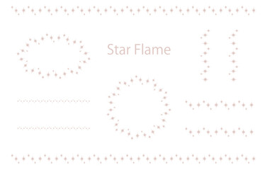 落ち着いた色の星のモチーフのラインとフレームセット。