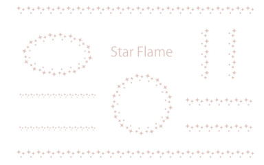 落ち着いた色の星のモチーフのラインとフレームセット。