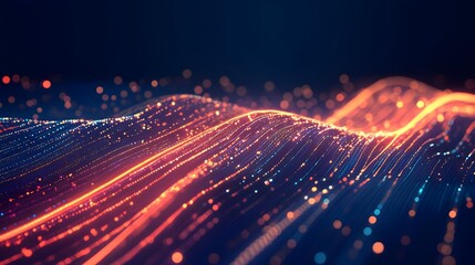 Abstract, Digital, Wave, Abstract Digital Wave of Light and Data