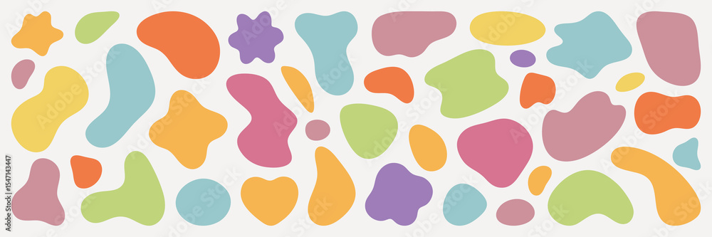 Aufkleber colorful abstract shapes in various sizes and colors. abstract shapes create a playful and vibrant p