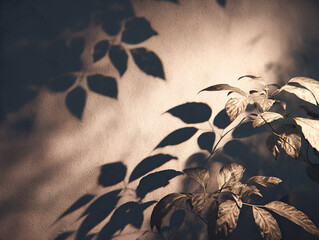 Plant with Shadows on Wall Creates a Warm, Minimalist Aesthetic