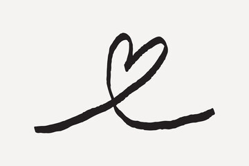 Minimalist heart line art illustration, Valentine's Day vector