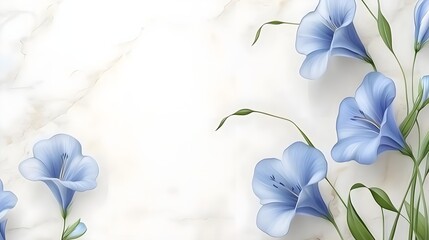 Blue flowers, Marble background, Floral design, Delicate Blue Flowers on Marble Background
