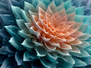 Abstract Flower Petals Creating a Colorful and Intricate Design
