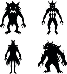 Scary Monster Trio Halloween Vectors