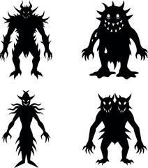 Screaming Monsters Halloween Character Set