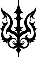 Ornate Trident Emblem Tattoo vector