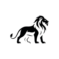 A powerful and bold vector logo design featuring a roaring lion head. The logo showcases sharp details in the lion’s mane and fierce facial expression, symbolizing strength, courage, leadership, and a