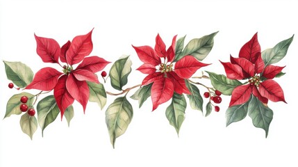 Red and Green Colorful Leaves Arrangement Isolated on White Background
