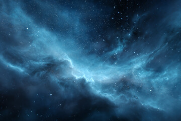 a blue nebula with stars in the background