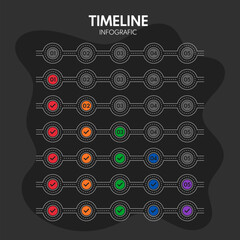 5 steps road map or timeline progress infographic, vector template