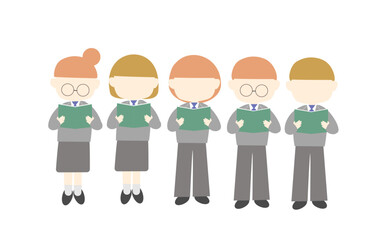 Obraz premium 本を持って立つ男女の学生アイコンセット