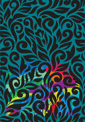 abstract seamless pattern with colourful painting splash