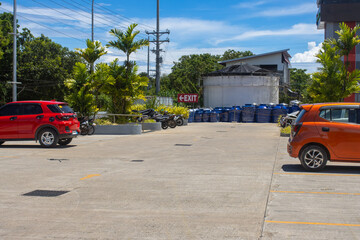 parking for cars, concrete pavement