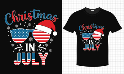 Christmas Santa 4th July Independence Day T-shirt Design | Typography lettering quote design | Father's Day Gift Idea With Funny Graphic Shirt | For Stickers, T-shirts, Mugs, Cap print	