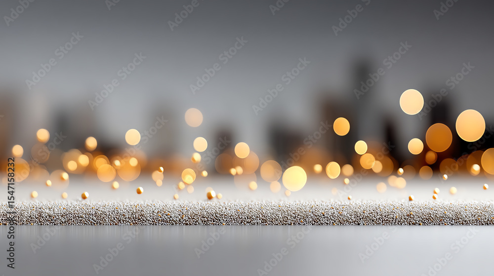 Aufkleber a beautiful bokeh effect showcasing shimmering lights against a blurred city skyline, creating a dre