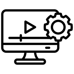 content management architecture line icon